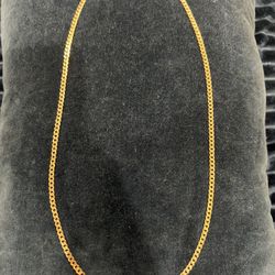 24” Genuine .925 Sterling Silver Chain with Real 14K Gold Coating –