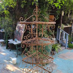 Antique Wrought Iron Corner Shelf Hand Forge