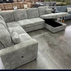 ✅️✅️4-Piece Convertible Sectional
Sleeper Sofa, Chaise Storage, Sofa Storage & USB Port✅️✅️