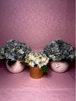 Artificial flower plant decor set