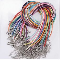 10pcs. Leather String Necklaces Adjustable random Color