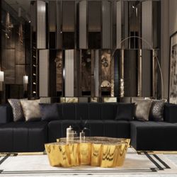 NEW VELVET VEGAS SECTIONAL ! AVAILABLE IN BLACK, GRAY, BLUE AND PINK ! MINAS HOME FURNITURE 