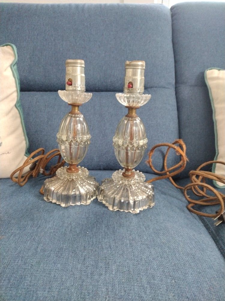 Vintage Clear Stacked Ribbed Glass