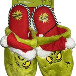 The Grinch Mens Slippers Medium 9/10 New