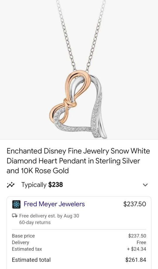 Heart Necklace Fred Meyer Jewelers Disney Collection Fred Meyer