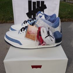 9.5 MENS AIR JORDAN 3 X LEVI'S DENIM BLUE 