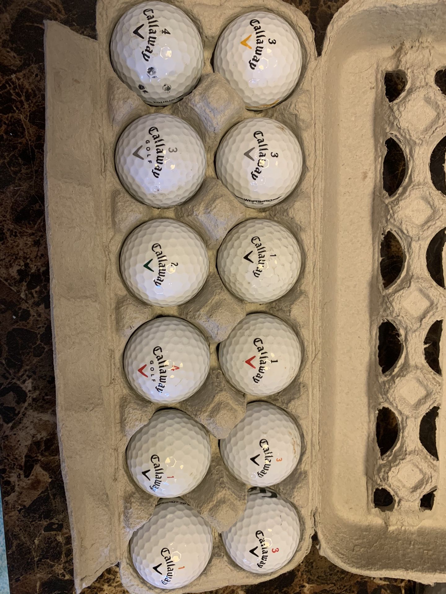 Used mixed Callaway golf balls
