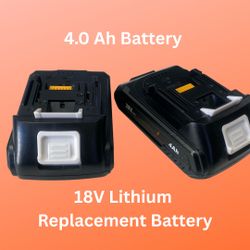 2-Pack of 4.0 Ah 18V Lithium Replacement Batteries for Makita