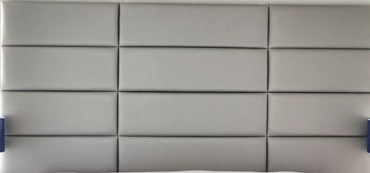 Wallmounted Dusty Taupe Vintage Leather Panel Headboard