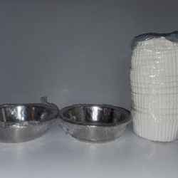 Cat Food Bowls With Liners Brand New 