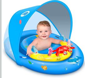 Baby pool float with canopy