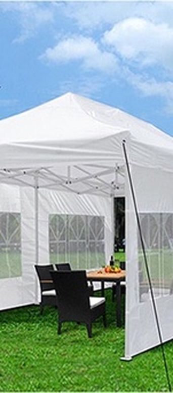 $210 (new in box) large heavy-duty 10x20ft canopy pop up tent with side walls instant shade carry bag rope stake