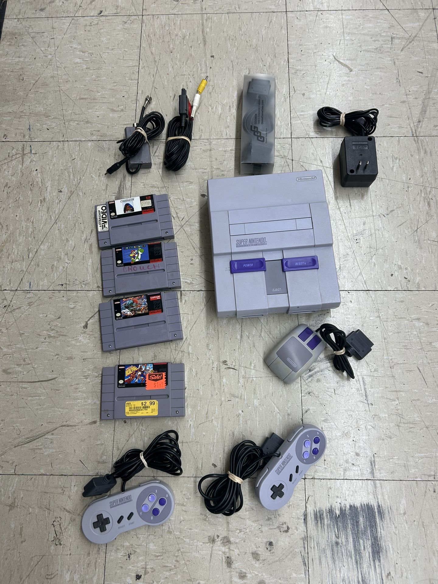 Super Nintendo Video Gaming Console System Bundle