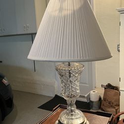 Large Hollywood regency crystal lamp