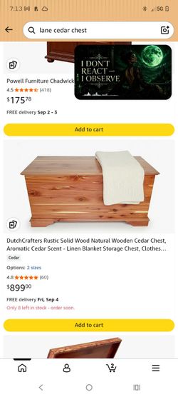 Cedar chest with floral pillow top
