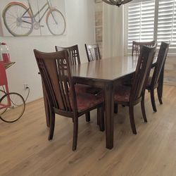 DINING TABLE & 6 UPHOLSTERED CHAIRS … Low Price