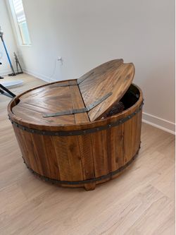 Country coffee table barrel