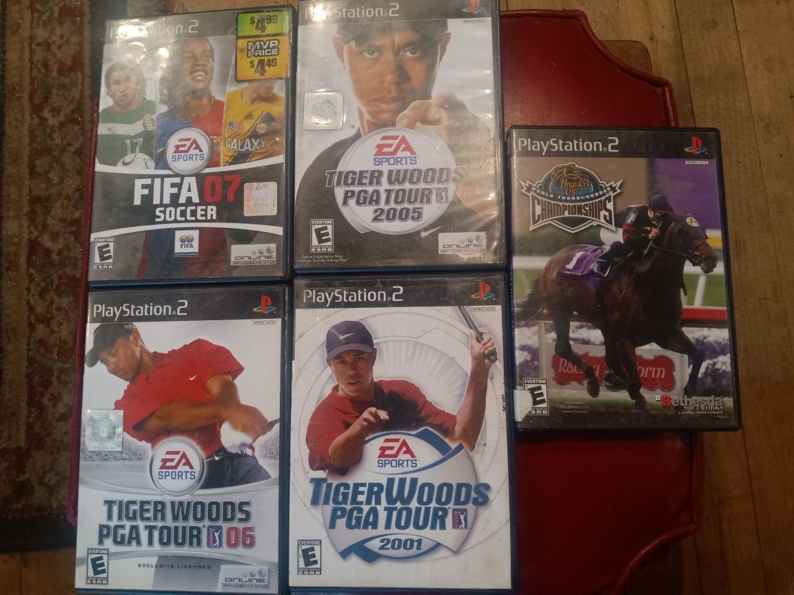 PS2 Sports Games (Tiger Woods PGA Tour, FIFA, Breeders' Cup)