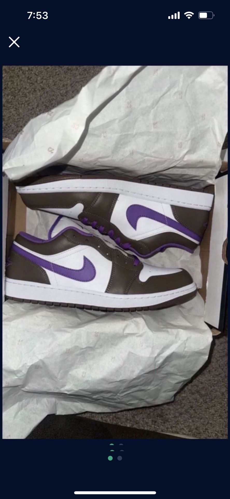 Air Jordan 1 Low Shoes "Purple Mocha" Palomino Wild Berry White 553558-215 Men Size 12