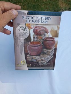Newport Coast Rustic Pottery LED Fountain