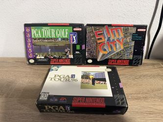SimCity, PGA Tour Golf , PGA Tour 96 All Complete In Box Games Lot Of 3