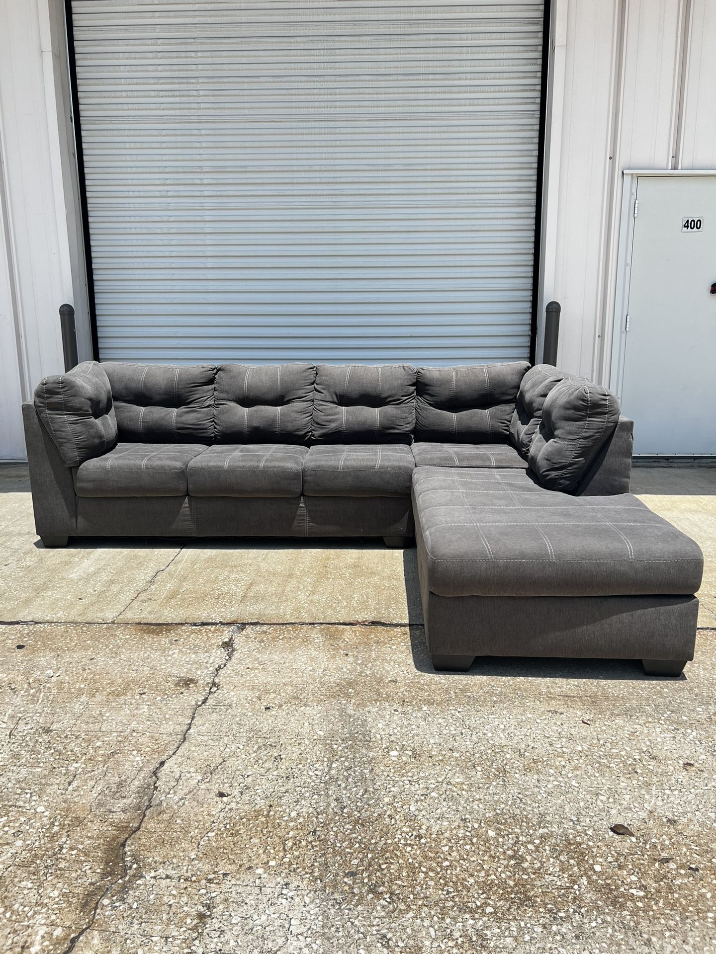 Gray L-Shaped Sectional Couch