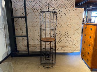 Tall Black Metal Bird Cage Wine Rack