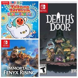 NEW/SEALED Switch Games: Death's Door, Immortals Fenyx Rising & Taiko no Tatsujin: Rhythm Festival $45