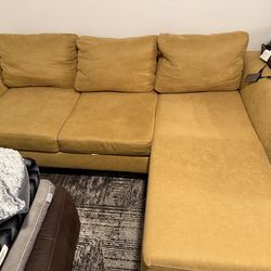 Living Spaces Ami Sun Yellow Sectional – Excellent Condition – 3 Years Old