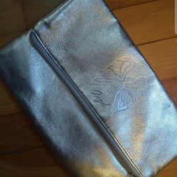 Victoria's Secret Silver Foldover Clutch 