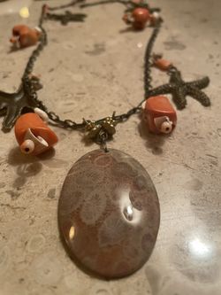 Coral And Agate Ocean Necklace