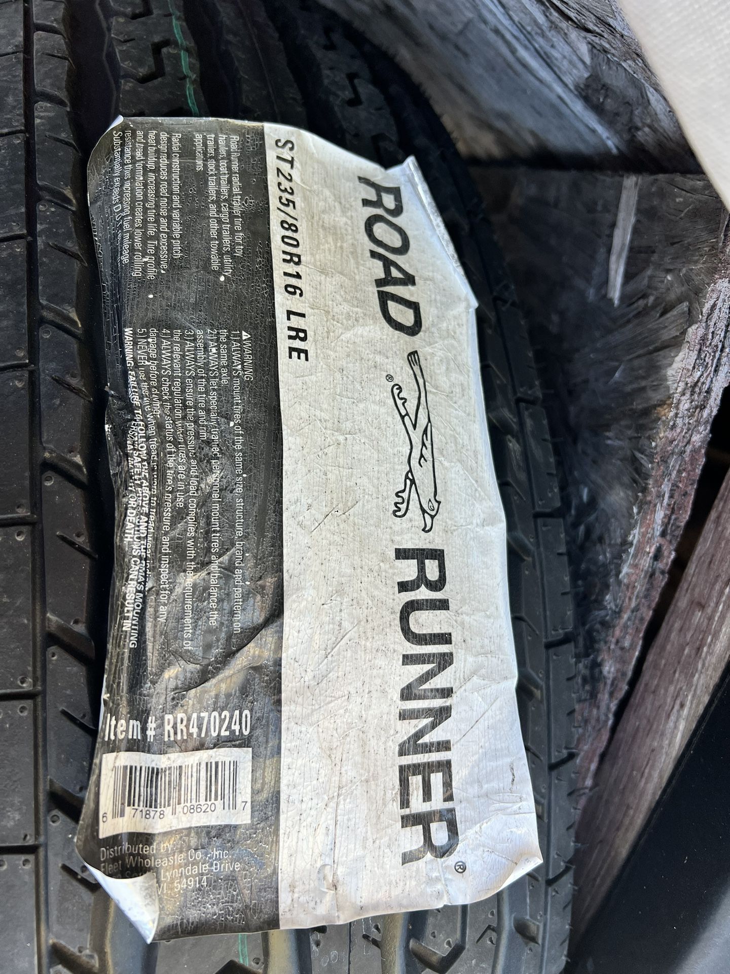 Brand NEW Road Runner Trailer Tire For Sale