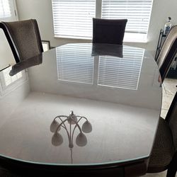 Wooden table with glass top - OBO