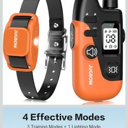 Jugbow Collar de entrenamiento para perros, collar de perro remoto de 4200 pies para perros pequeños, medianos y grandes, collar eléctrico con luz LED