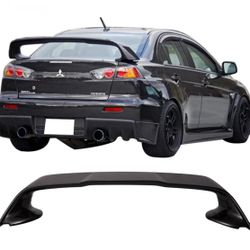 08-17 Mitsubishi Lancer EVO Style Rear Trunk Spoiler Lip Painted Gloss Black