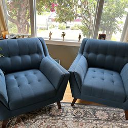 Two Beautiful Blue Chairs