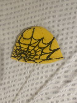 Yellow / Black Spider Beanie Y2K