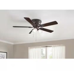 Hampton Bay Clarkston II 44 in. LED Indoor Oil Rubbed Bronze Ceiling Fan with Light Kit.