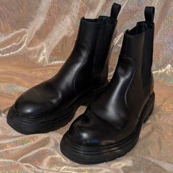 Salvatore Ferragamo Black Leather Chelsea Boots