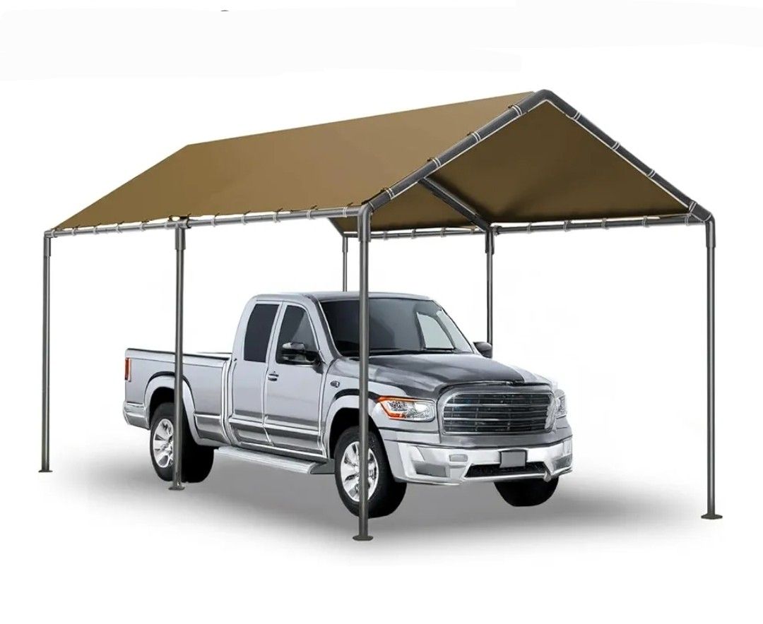 Carport 10x20ft Heavy Duty Car Canopy, Portable Garage, Outdoor Cars Shelter Storage Shed, All-Season Cars Tent Car Port (Yellow)