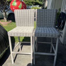 6 of wicker bar stools or wicker counter-height stools