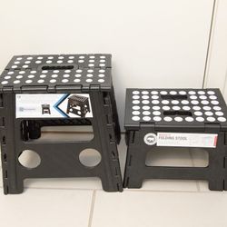 Black fold up step stools

