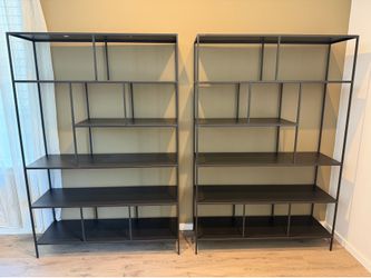 Two Room & Board Foshay Bookcases in Natural Steel