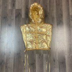 Gold Puffer Vest Size M