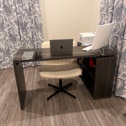 NAME YOUR PRICE: L-Shaped Office Desk With Shelves