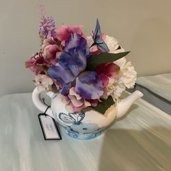 Antique Store Spring Teapot Bouquet 