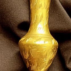 Imported Etched Brass Vase Made In India 