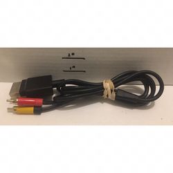 Original Microsoft Xbox 360 Brand Black Composite Audio Video Cable 