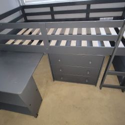 Used Twin Loaft Bed With Desk 