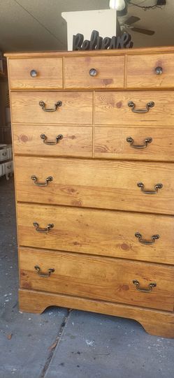 Beautiful Farmhouse Tall Dresser, All Draws On Rollers, Excellent Condition from Ashley's Furniture